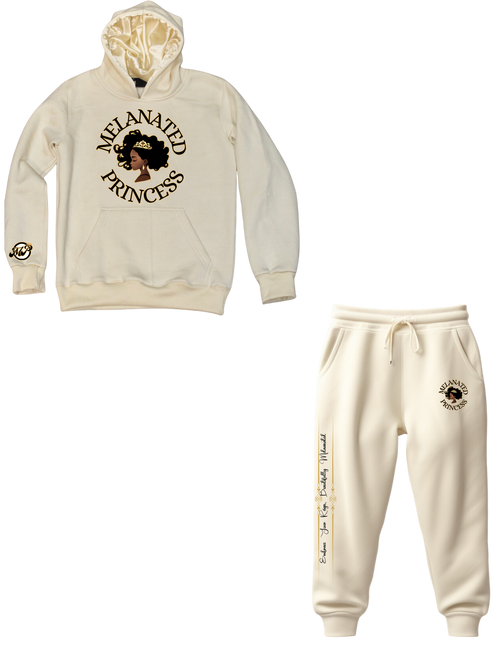 "Royalty Gold" Cream Hoodie Set
