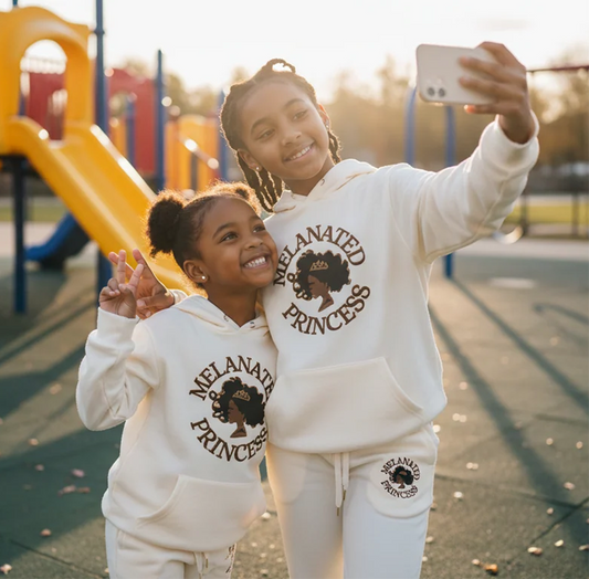 "Royalty Gold" Cream Hoodie Set